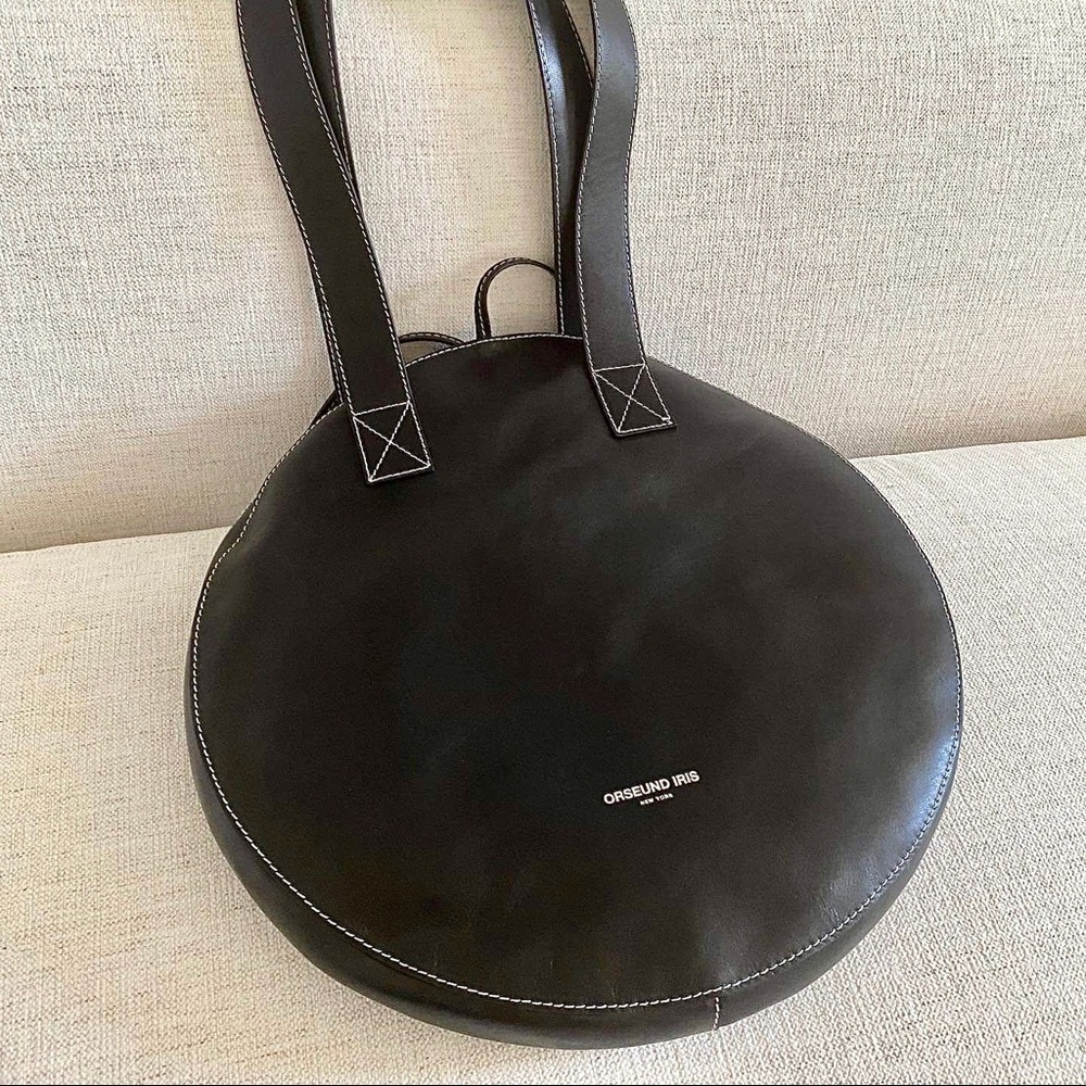 Rare Orseund Iris Leather Circle Tote Bag